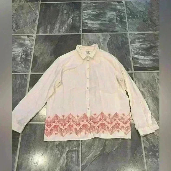 Anthro Holding Horses Mayflower embroidered shirt sz 16 - Picture 3 of 11